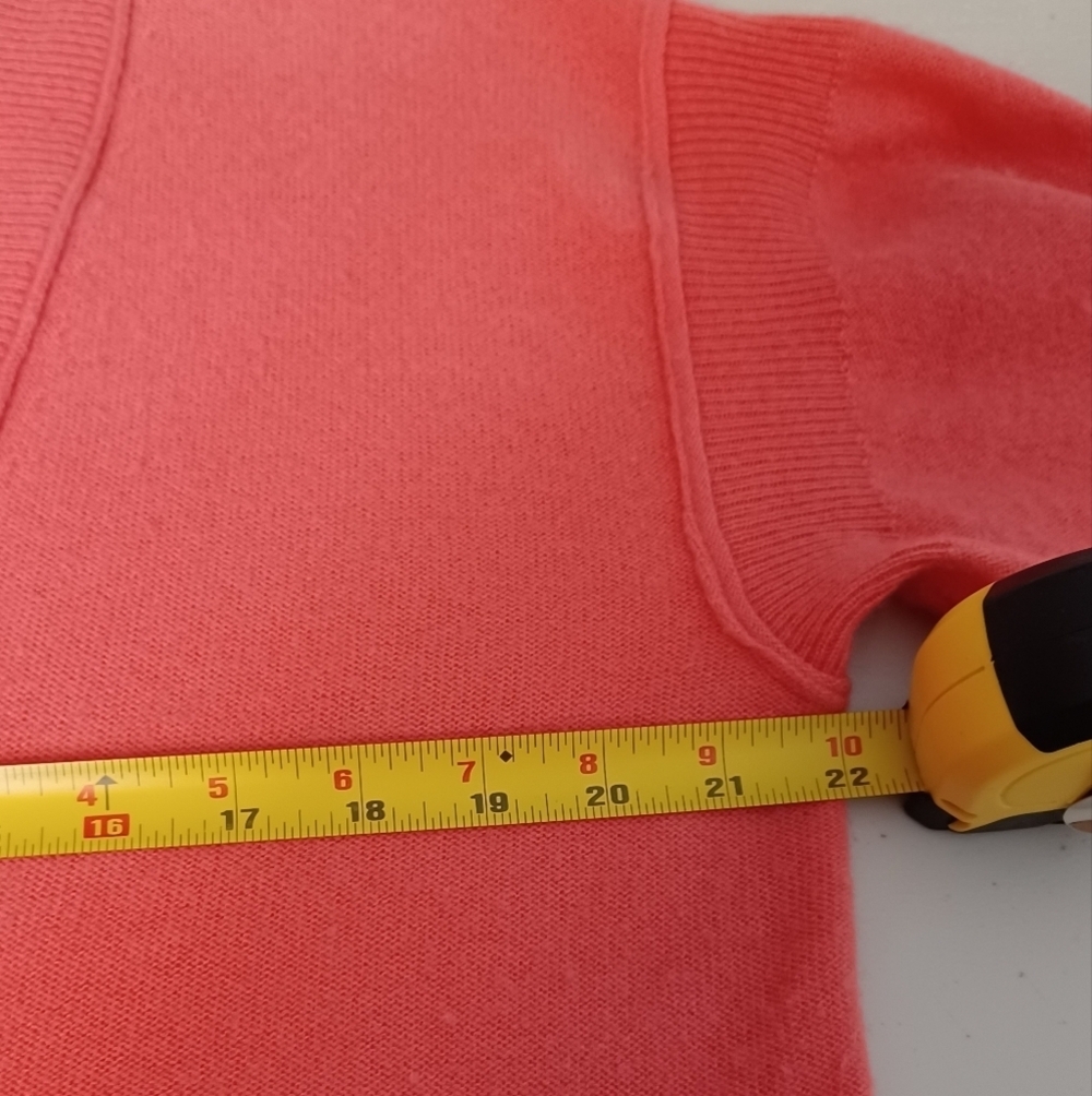 Anthropologie Pilcro 100% Cashmere Old Money Coral Button Down Front Cardigan - Picture 9 of 12